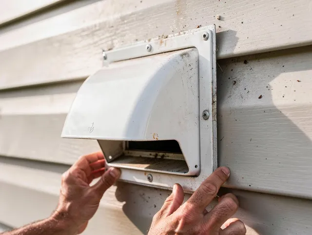 East Bridgewater Dryer Vent Cleaning technician delivering thorough residential dryer vent cleaning service in East Bridgewater
